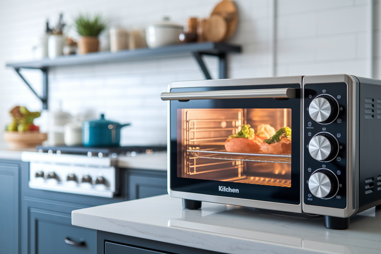 four-vapeur-moderne-cuisine-floue