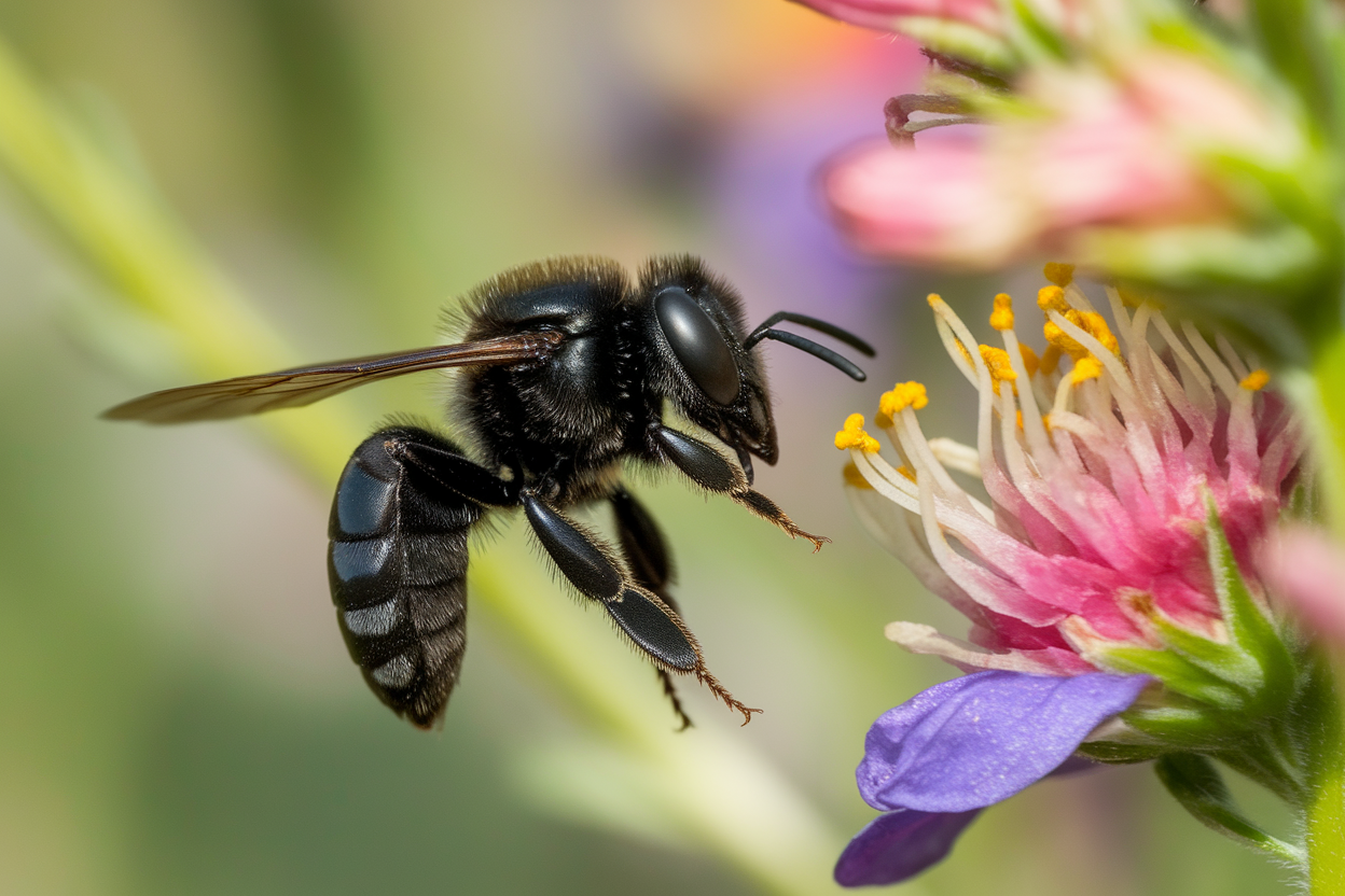 Abeille Charpentière Le Gros Insecte Noir Volant Solitaire madeco — free download